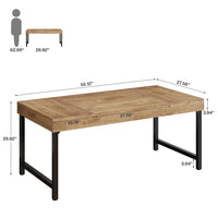 Tribesigns Farmhouse Dining Table for 4-6 People 55 Inches Industrial Rectangular Kitchen Dinner Table with Heavy-Duty Metal Leg