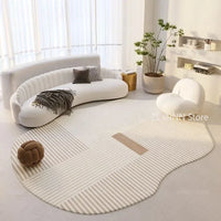 Irregular Oval Plush Rug