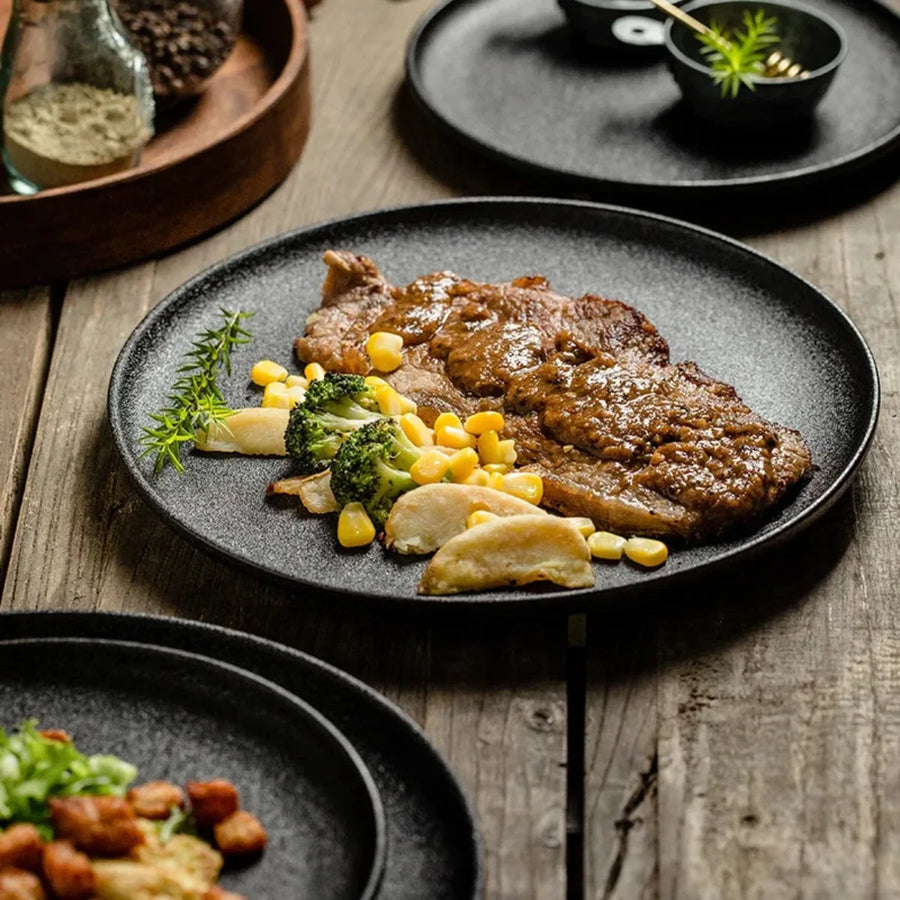 Black Japanese Dinnerware Set