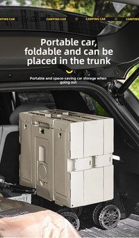 Outdoor camper trolley case picnic tools car foldable movable dining table multi-functional camp car