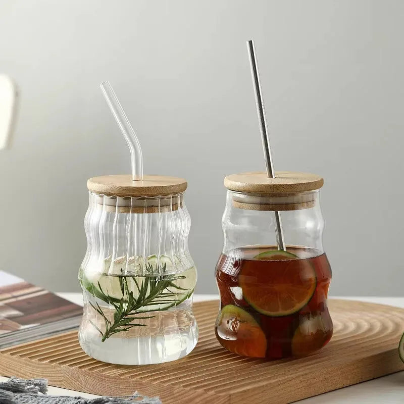 Bamboo Lid Glass Tumbler