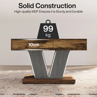 Tribesigns 80cm Square Coffee Table in Rustic Brown & Black - Modern Wooden Centre Table for Living Room