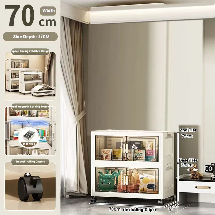 Large Capacity Multifunction Folding Storage Cabinet Dustproof Wardrobe Closet Organizer Easy-to-Install Storage Boxes