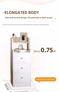 Bedside table Extremely narrow bedside crevice shelf bedside side low cabinet