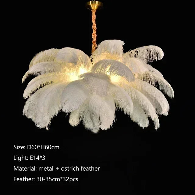 Feather Ostrich Pendant Light