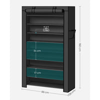 Étagère à Chaussures 40 Paires de chaussures -10 Niveaux - Housse anti Poussière - Porte-chaussures 88x28x160cm Noir
