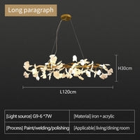 Ceramic Ginkgo Leaf Chandelier