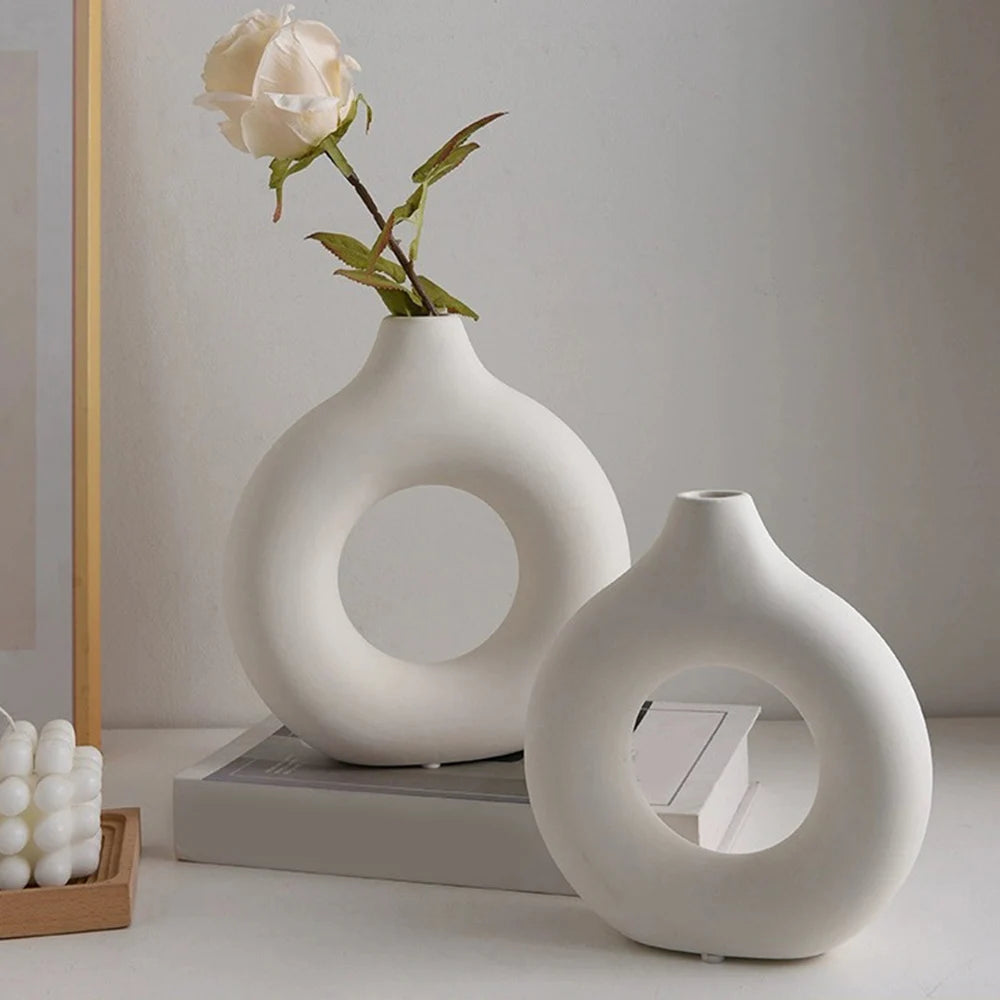 Hollow Circle Decorative Vase