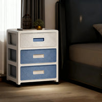 Modern Minimalist Style Bedside Table - a Portable Storage Rack That Saves Space, Equipped with 3 Drawers, Suitable for Bedrooms and Living Rooms. Simple Style, Suitable for Storing Clothes and Various Items in the Living Roo