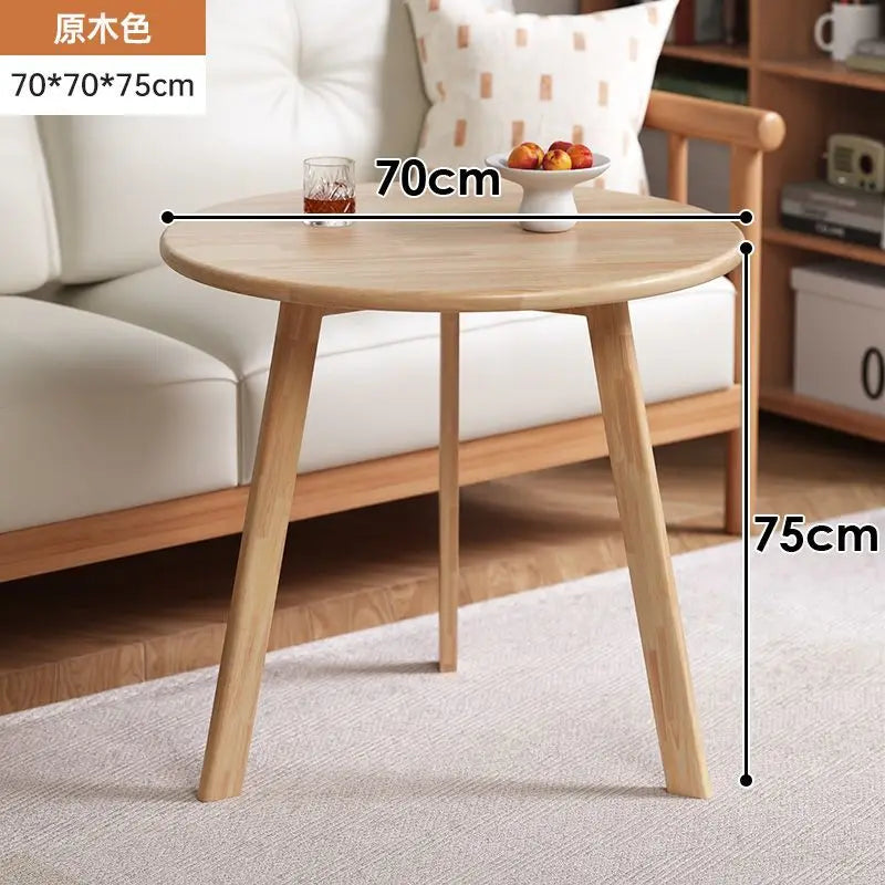 Rubber Wood Round Coffee Table