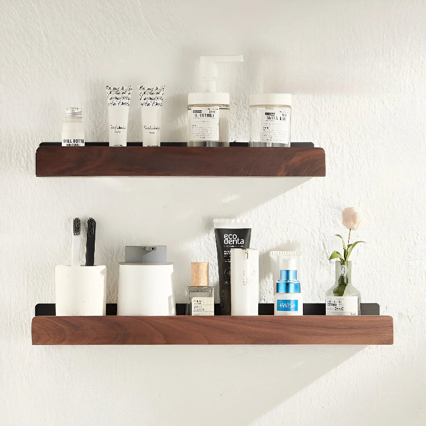 Walnut Bathroom Storage Shelf
