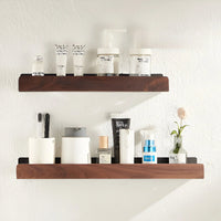 Walnut Bathroom Storage Shelf