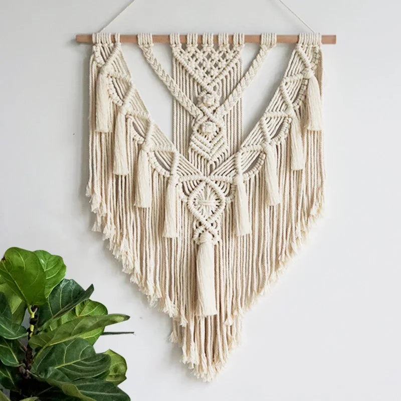 Handwoven Geometric Macrame Tapestry