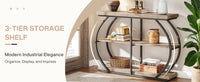 Tribesigns 41.3" Console Table, Industrial 3-Tier Entryway Table with Arched Metal Frame and Storage Shelves for Living Room