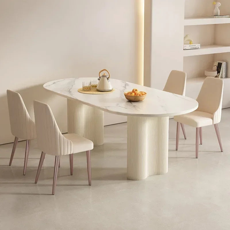Oval Stone Dining Set