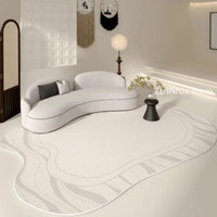 Irregular Oval Plush Rug