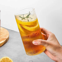 Vertical Ribbed Drinking Glass