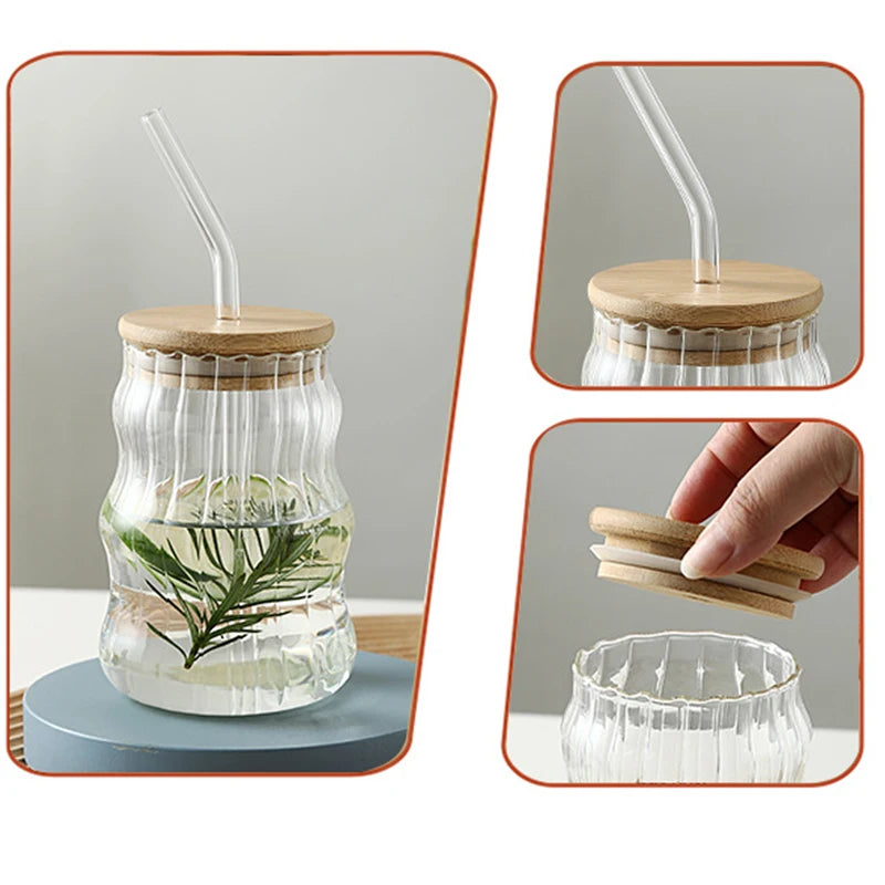 Bamboo Lid Glass Tumbler
