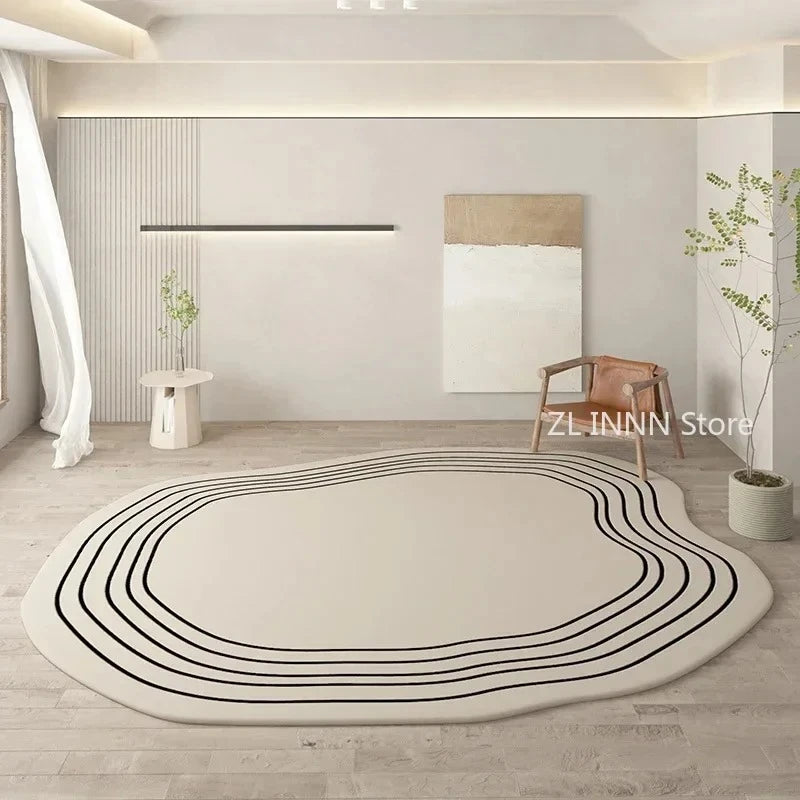 Irregular Oval Plush Rug