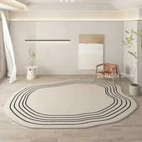 Irregular Oval Plush Rug