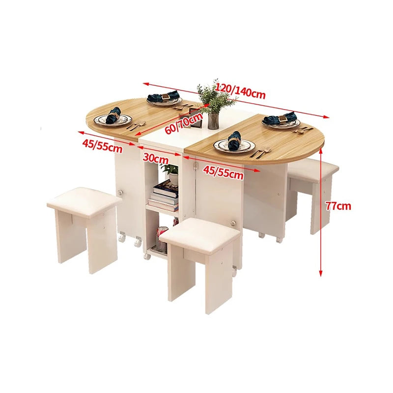 Folding Four Chair Dining Set