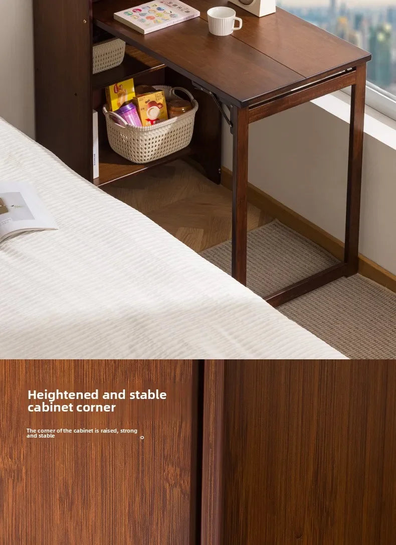 Solid Wood Folding Desk Student Household Computer Desk Bedroom Small Apartment Bedside Study Small Table Simple Desk
