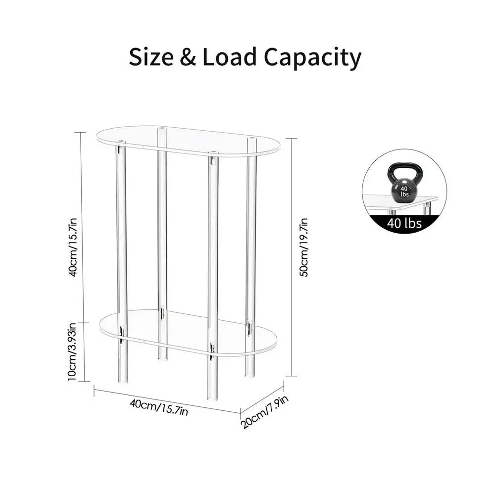 Transparent Two Tier Side Table