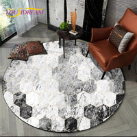 Marble Pattern Round Rug