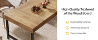 Tribesigns Farmhouse Dining Table for 4-6 People 55 Inches Industrial Rectangular Kitchen Dinner Table with Heavy-Duty Metal Leg