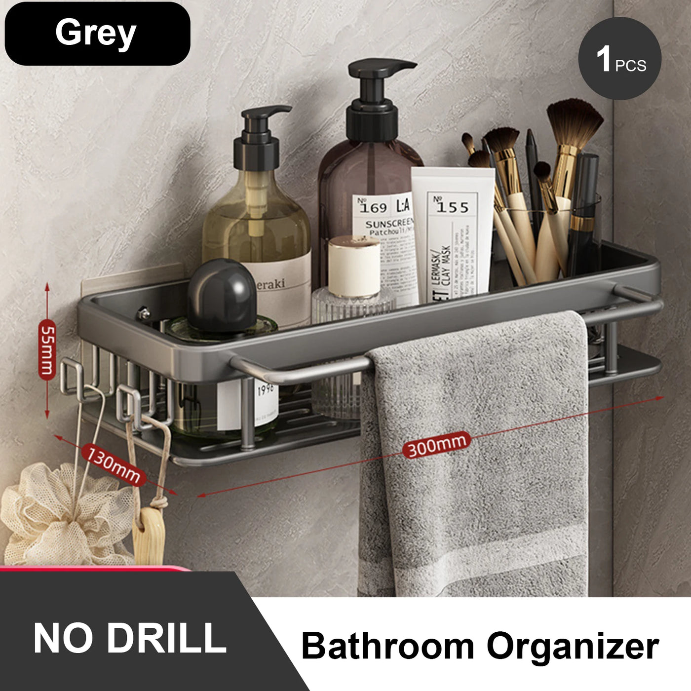 Rust-Resistant Bathroom Storage Shelf