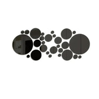 26pcs/Set 3D Round Mirror Wall Sticker Self-Adhesive Diy Decoration Bedroom Living Room Bathroom Background Decoration
