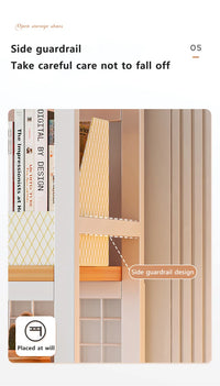 Bookcase With Grid Bookshelf Desktop Multi-layer Wrought Iron Shelf Student Computer Desk Table Hole Board Table Wooden Shelves