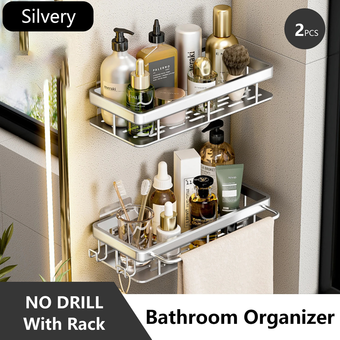 Rust-Resistant Bathroom Storage Shelf