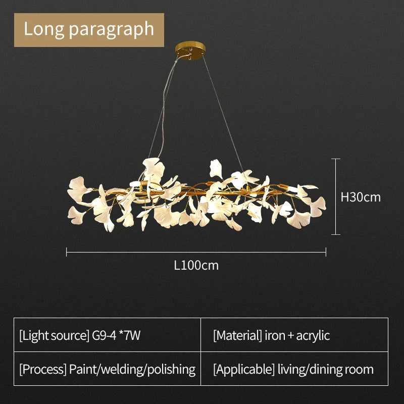 Ceramic Ginkgo Leaf Chandelier