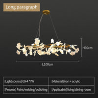 Ceramic Ginkgo Leaf Chandelier